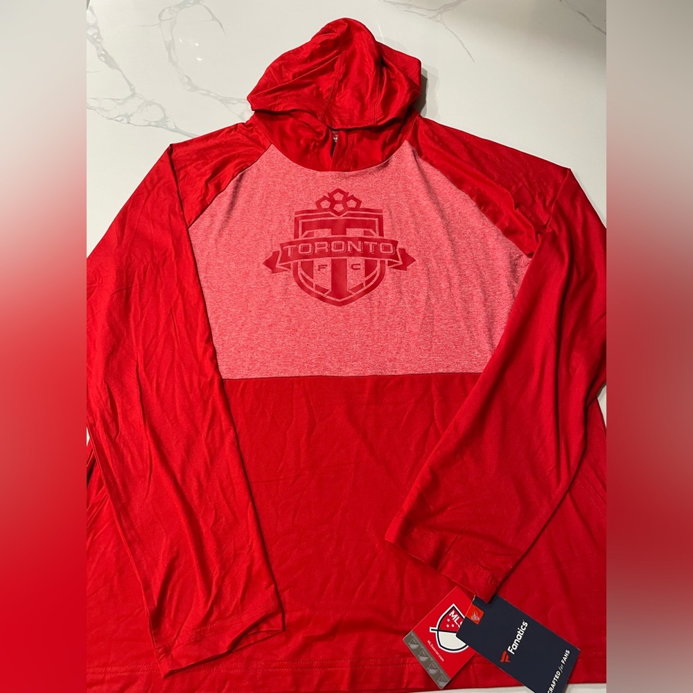 Toronto FC MLS Fanatics Gear Men’s Long Sleeve Hooded Shirt (Large) Retails $80